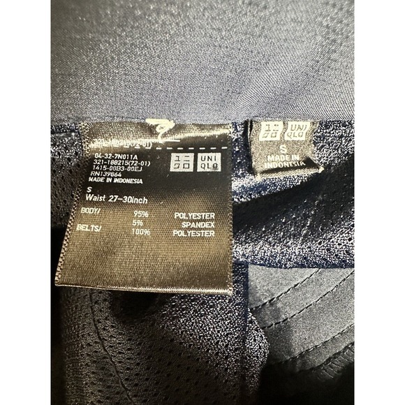Uniqlo Jogger Outdoor Pants Double Layer Belted Size Small 27-30 Navy Blue Lined - Picture 5 of 6
